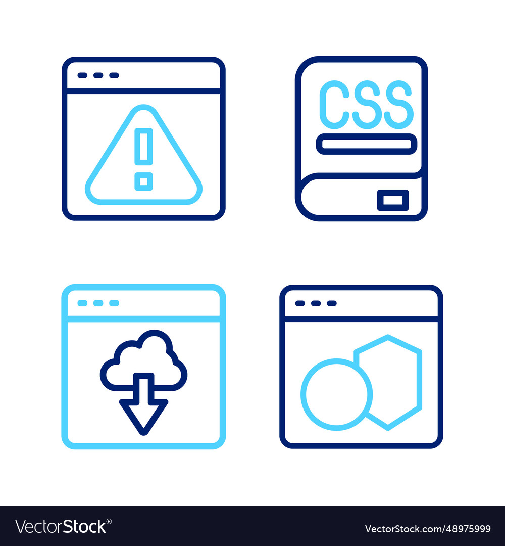 Set line software cloud technology data transfer vector image Set line software cloud technology data transfer