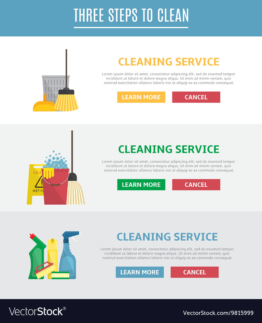 Set of horizontal web banners in flat style