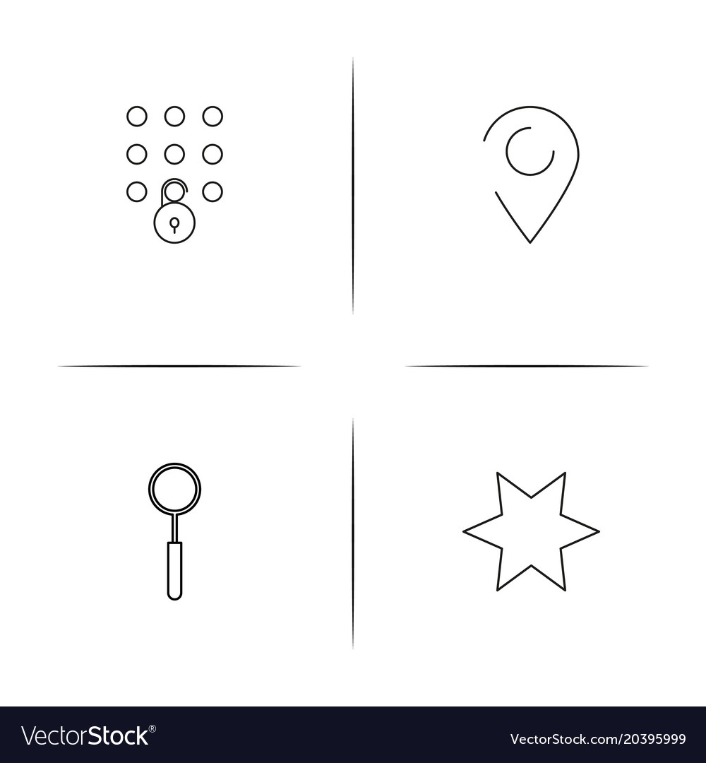 Signs and symbols simple linear icon setsimple