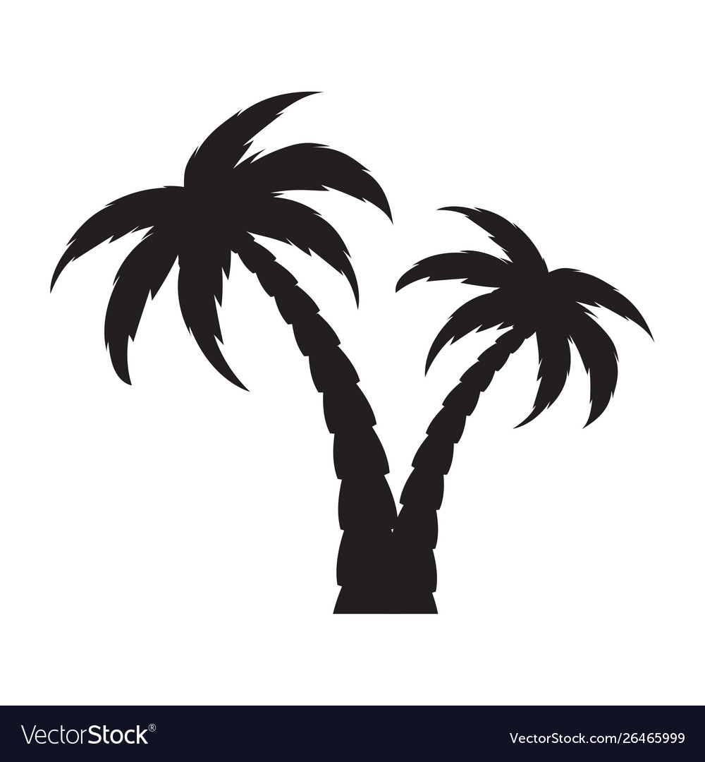 Simple Palm Tree Silhouette Royalty Free Vector Image   Simple Palm Tree Silhouette Vector 26465999 