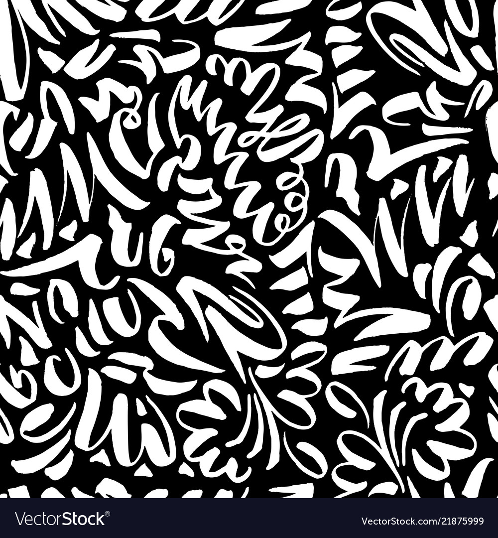 Slavonic calligraphy style seamless pattern