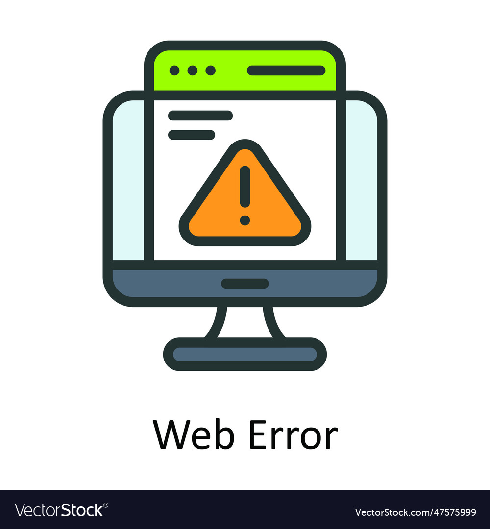 Web error fill outline icon design