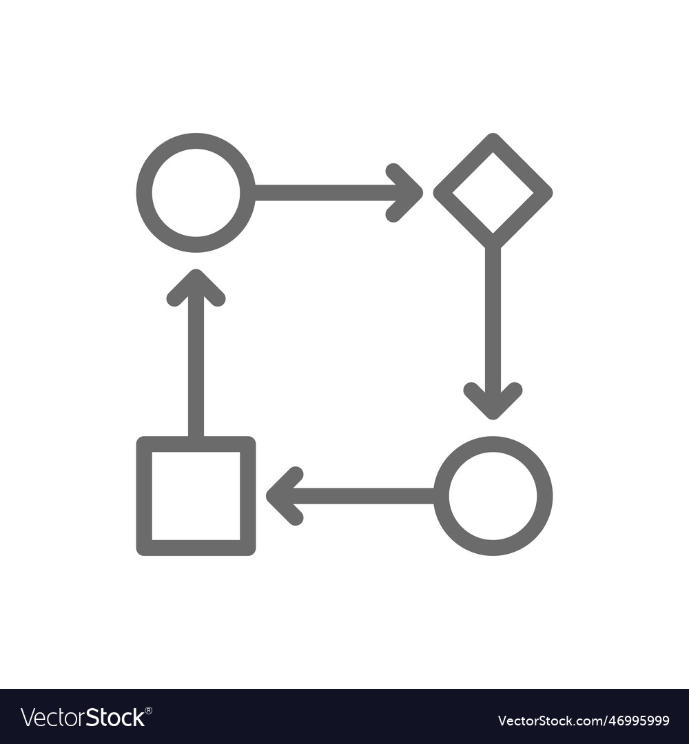 Workflow teamwork and management icon with black Vector Image