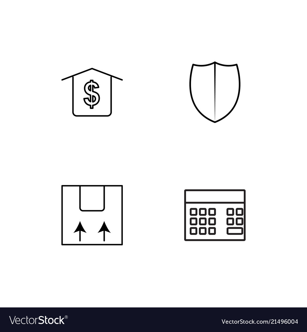 Banking linear icons set simple outline