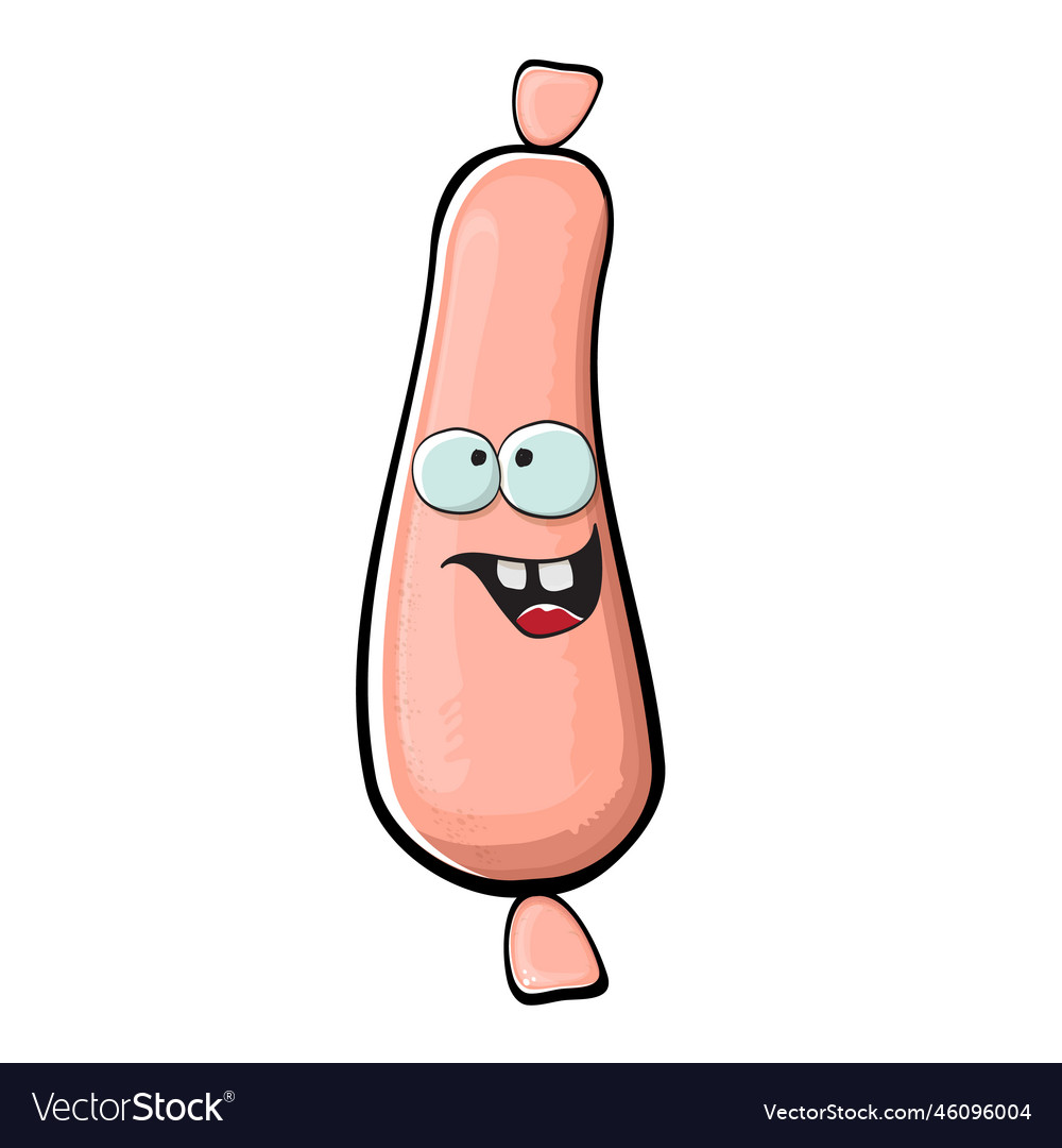 Cartoon sausage characters isolated on white