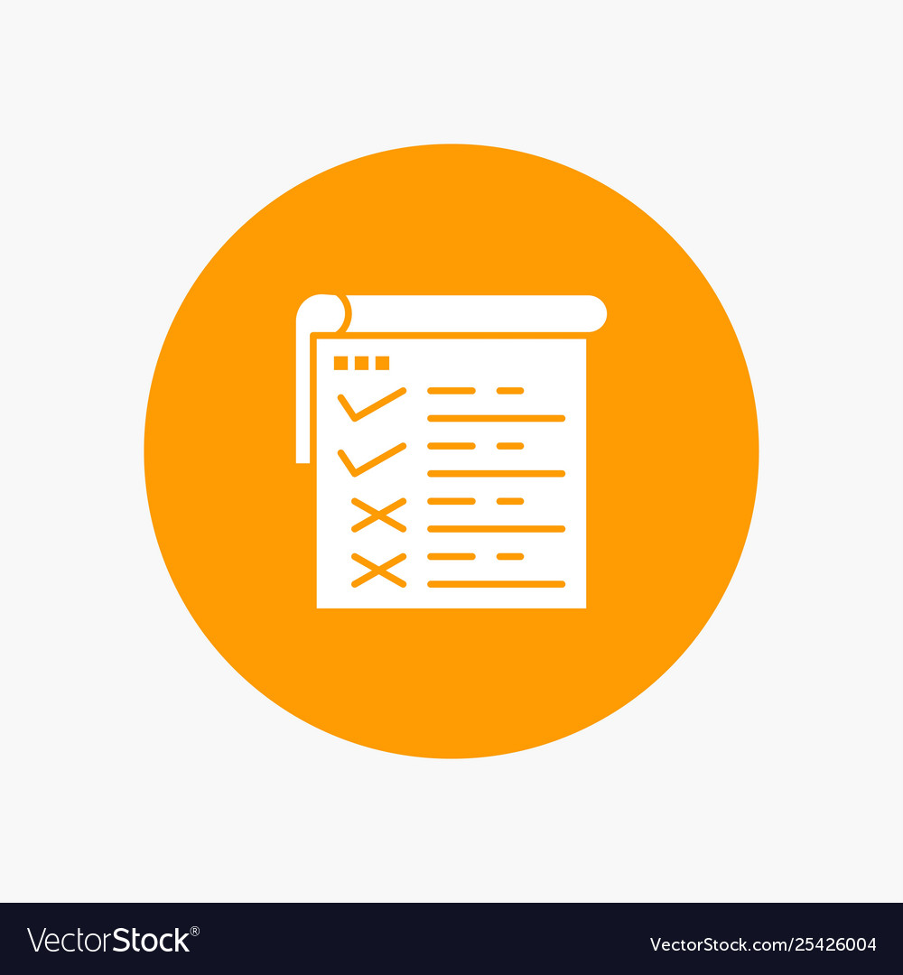 Checklist testing report qa white glyph icon vector image Checklist testing report qa white glyph icon
