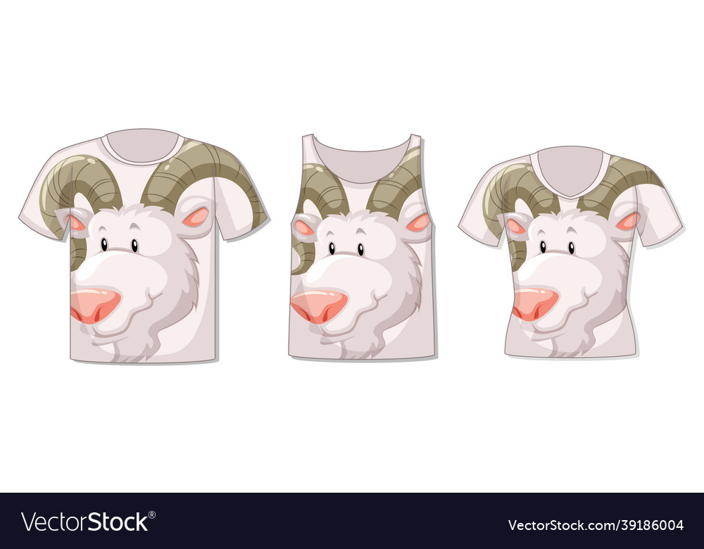 Different types of tops with goat pattern
