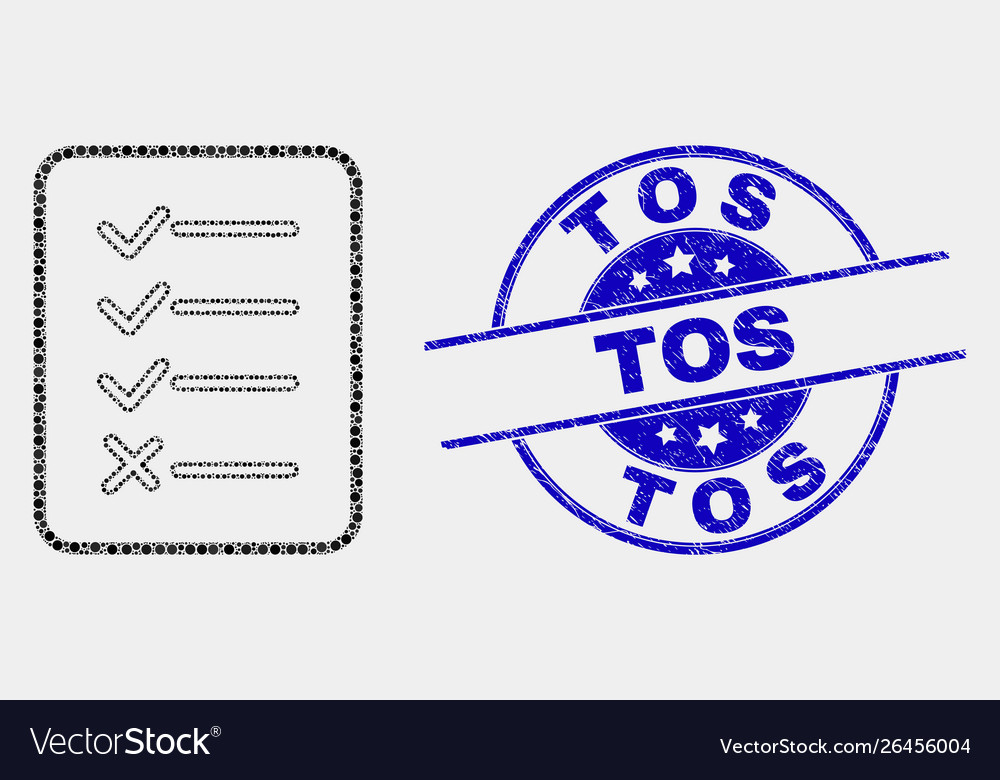 Dotted task list page icon and scratched vector image Dotted task list page icon and scratched