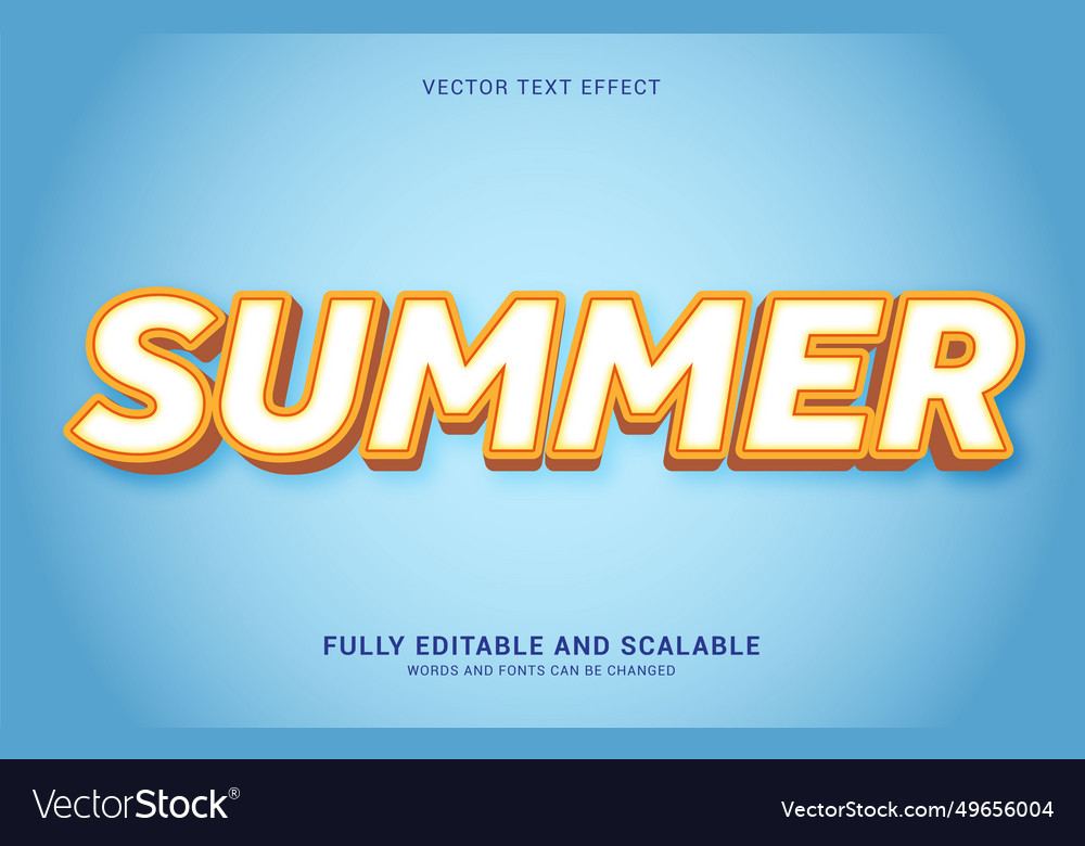 Editable text effect summer style