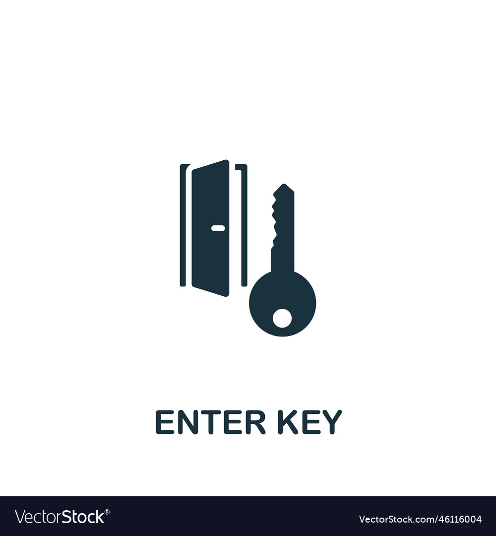 Enter key icon monochrome simple sign from