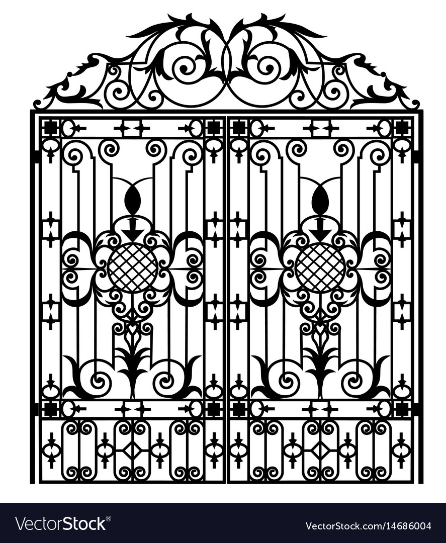 Forged iron gate Royalty Free Vector Image - VectorStock