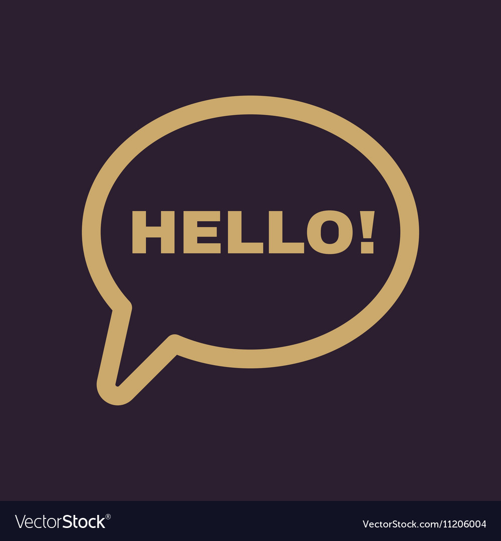 Hello icon greet and hi symbol flat Royalty Free Vector