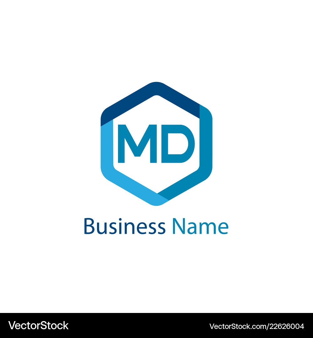 Initial letter md logo template design Royalty Free Vector
