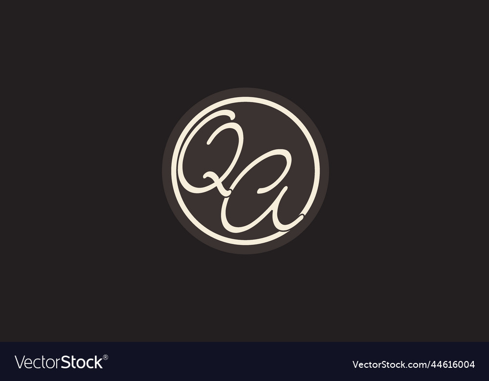 Anfangsbuchstaben qa monogramm logo mit einfach Vector Image Anfangsbuchstaben qa monogramm logo mit einfach