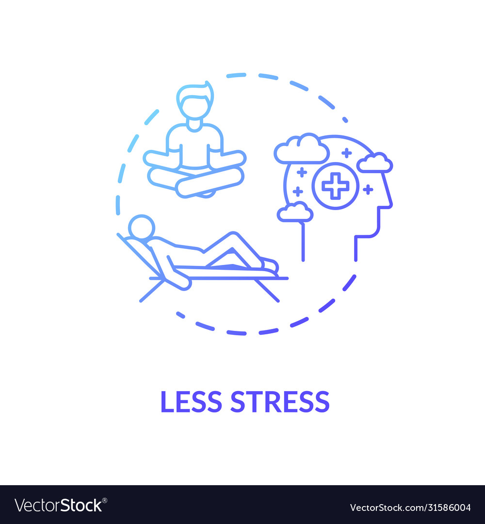 Less stress blue concept icon