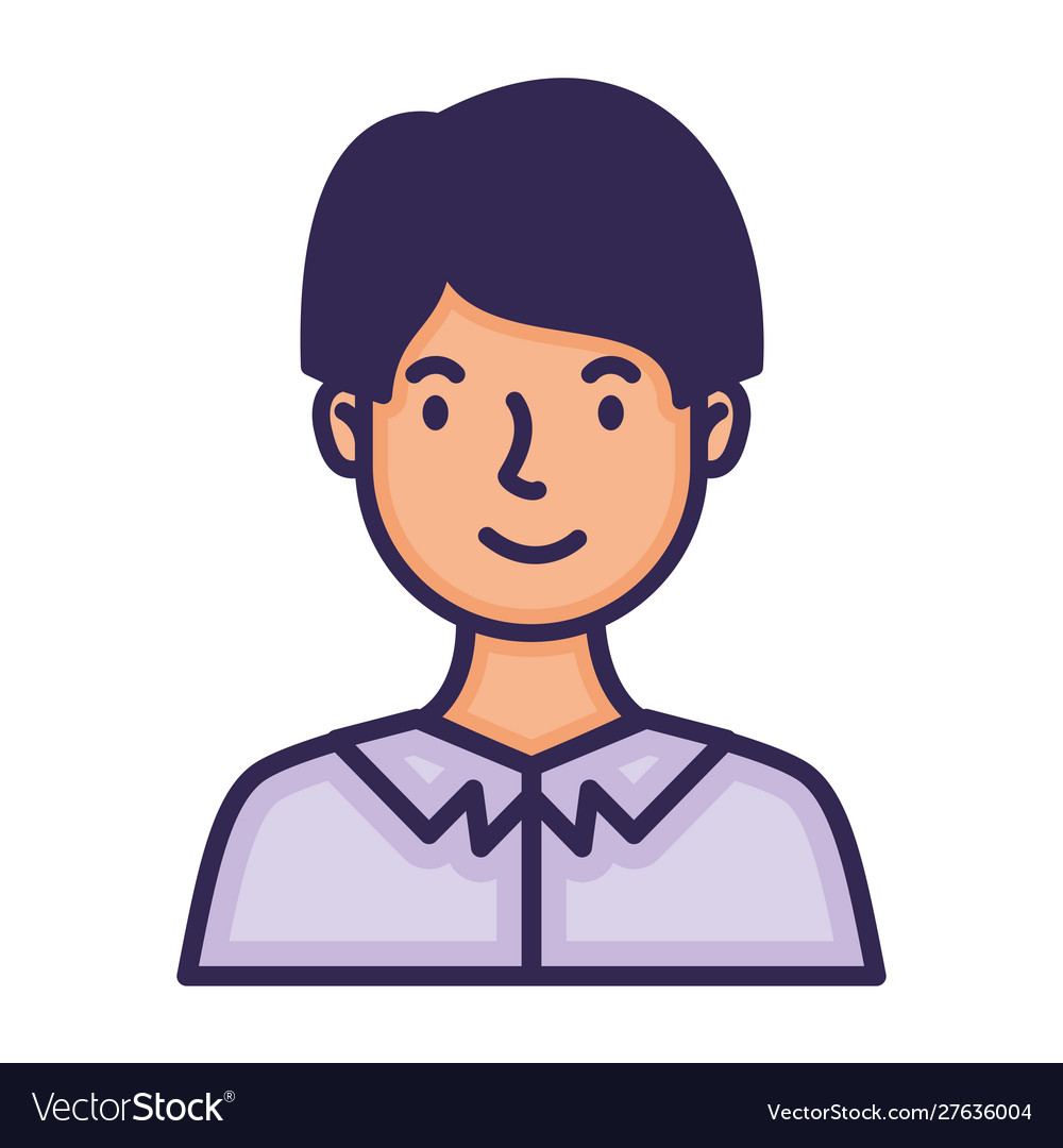 Man face avatar character fill style