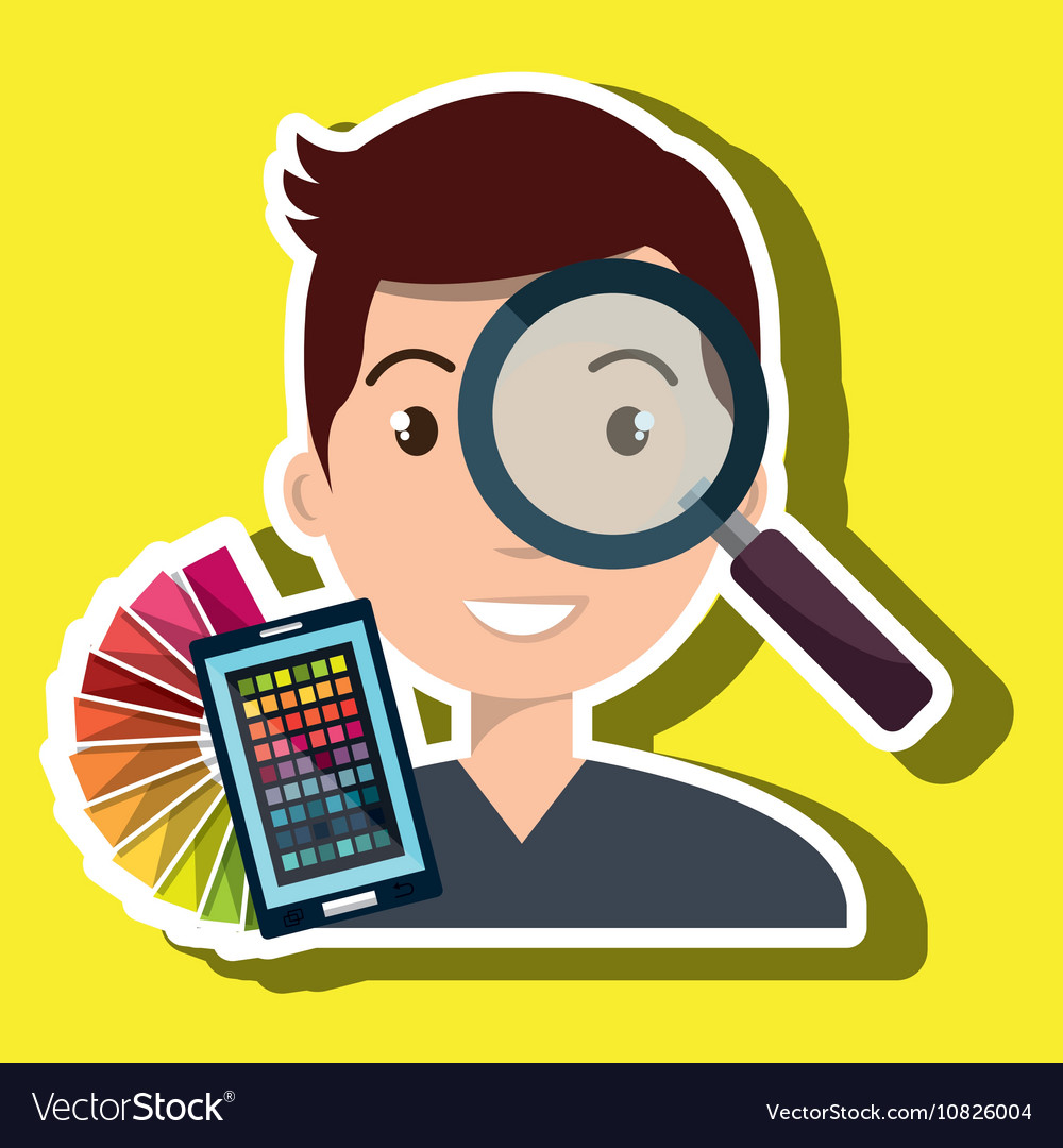 Man smartphone color chart idea
