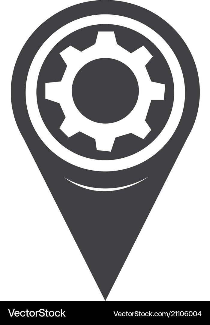 Map pointer gear icon Royalty Free Vector Image