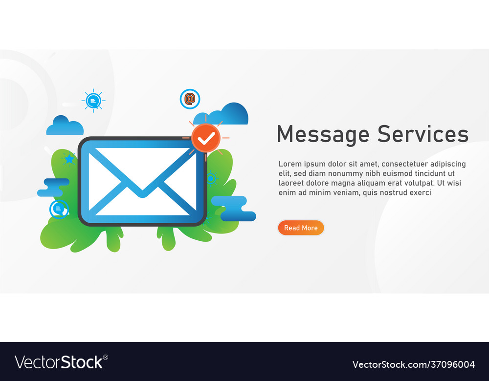 Message landing page template creative website vector image Message landing page template creative website