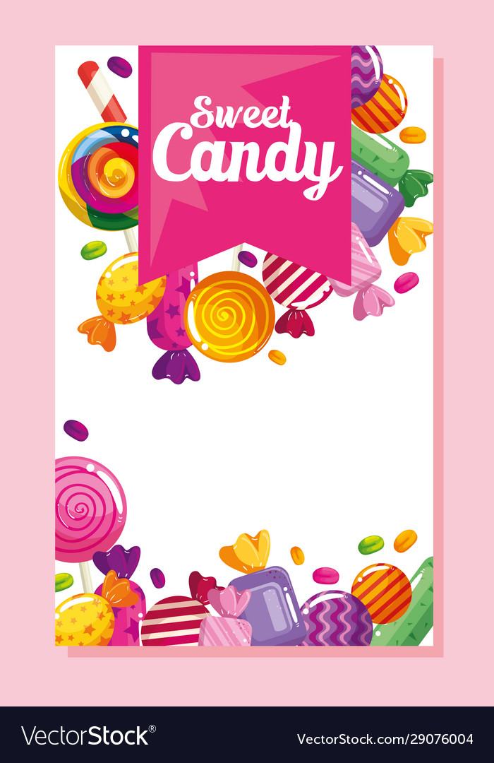 Poster sweet candy with caramels