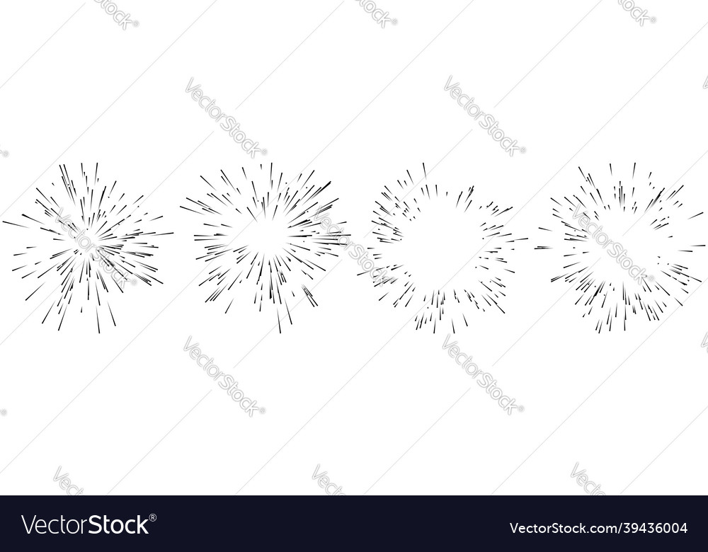 Radial radiating dynamic rays beams lines
