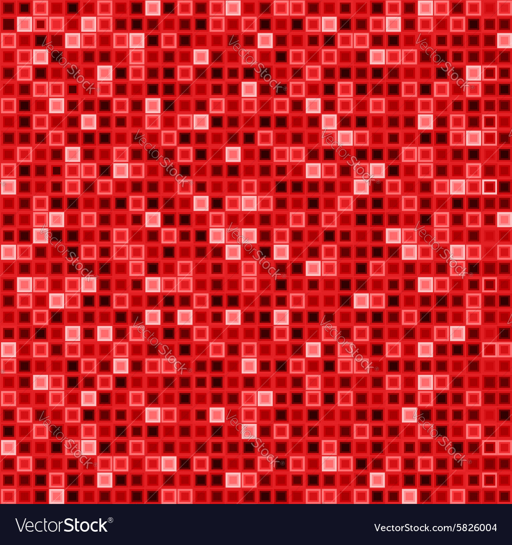 Seamless abstract pattern with squares in red