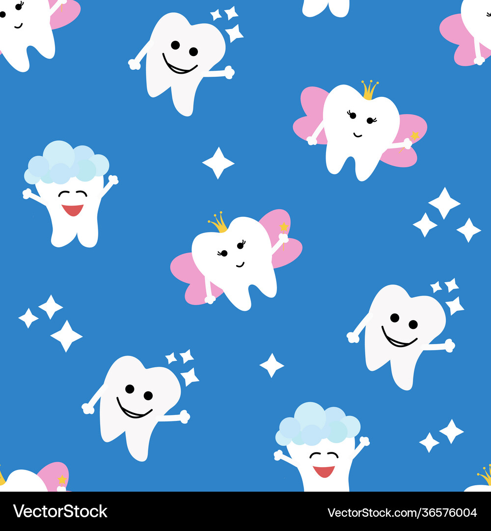 Seamless pattern with teeth Royalty Free Vector Image