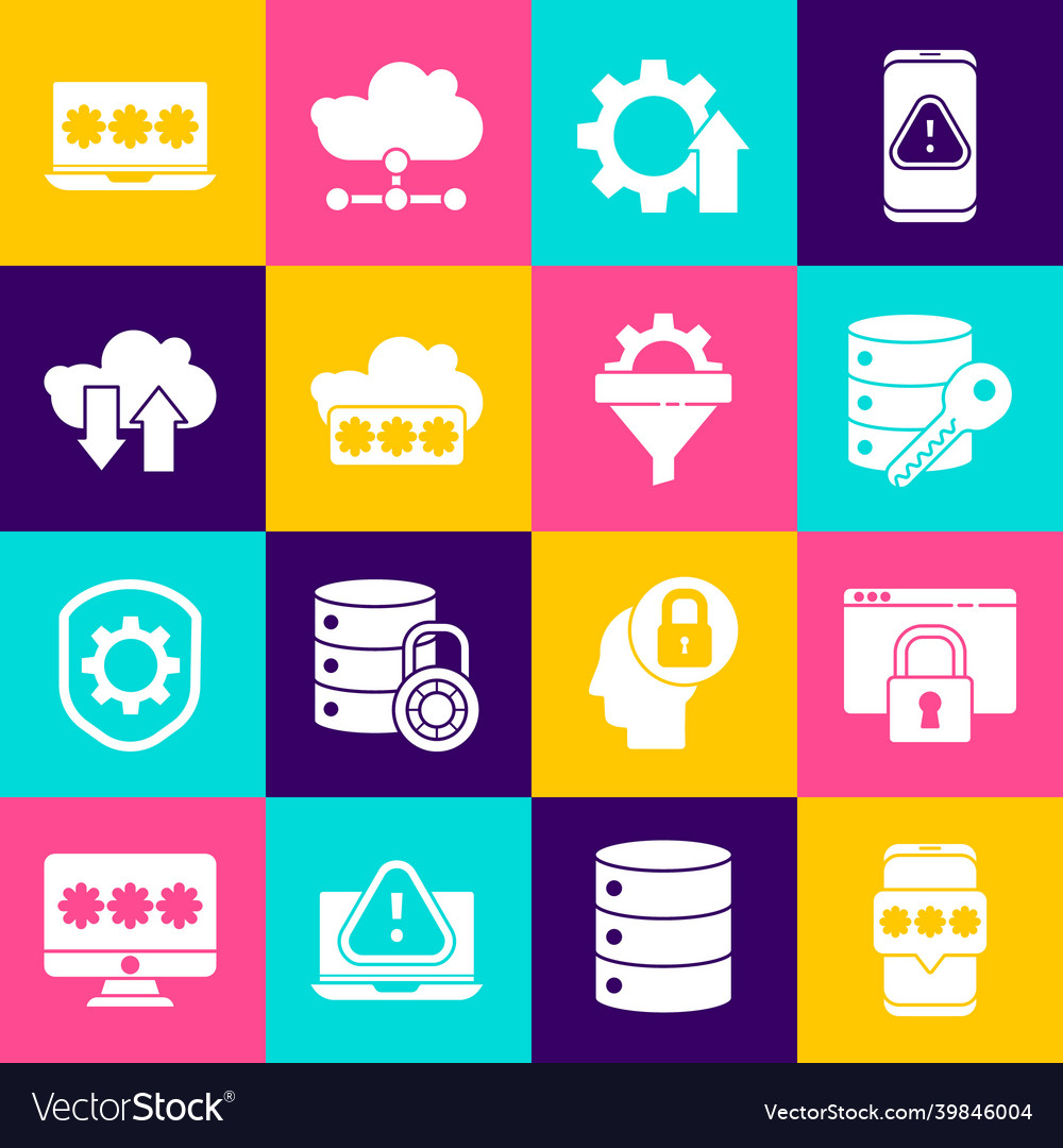Set mobile and password secure your site Vector Image Set mobile and password secure your site