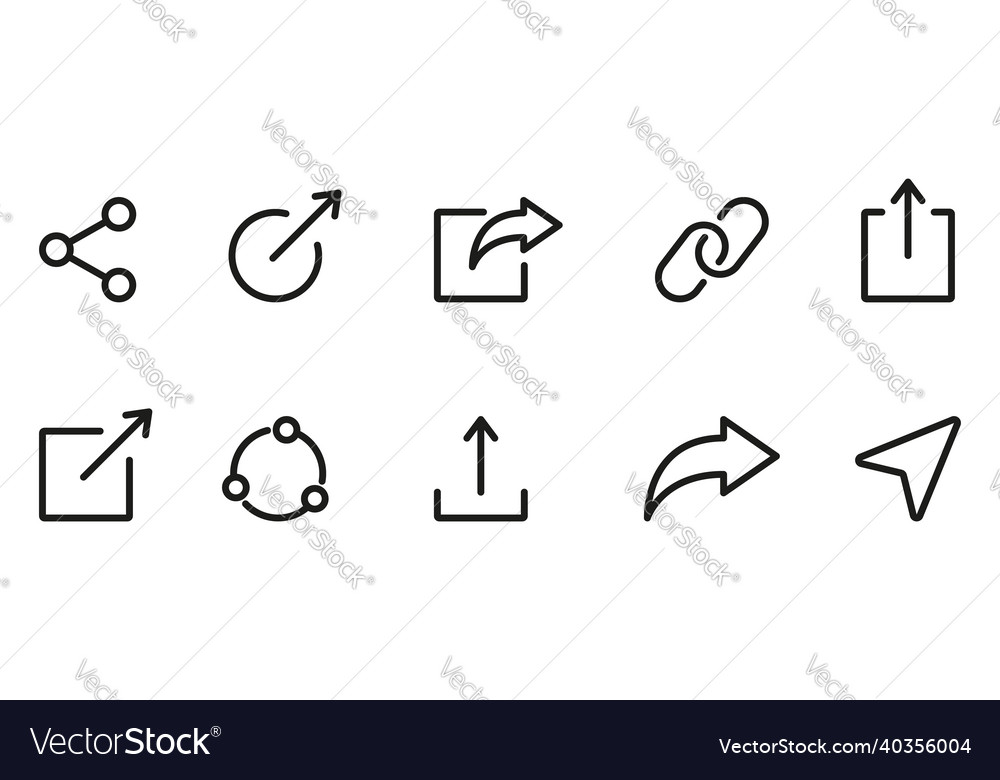 Share link button line icon publish symbol vector image Share link button line icon publish symbol
