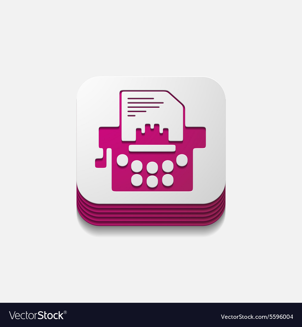 Square button typewriter