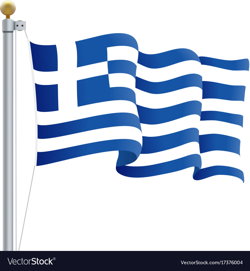 Download Waving greece flag isolated on a white background Vector Image