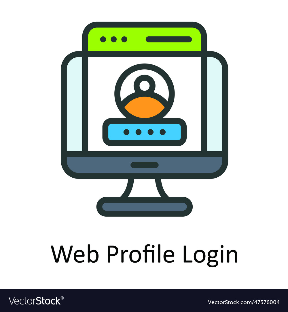 Web profile login fill outline icon design