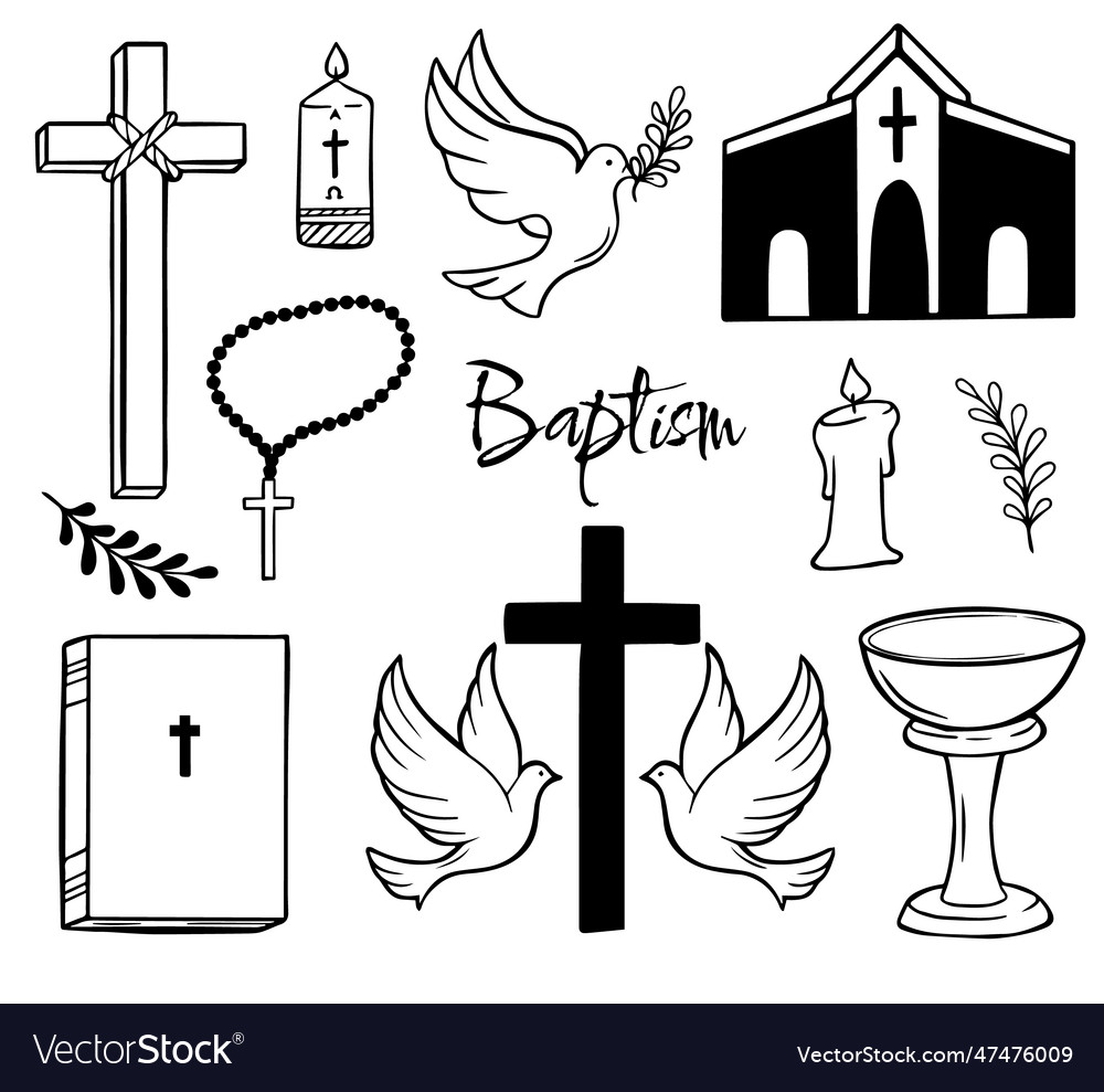 Baptism elements Royalty Free Vector Image - VectorStock