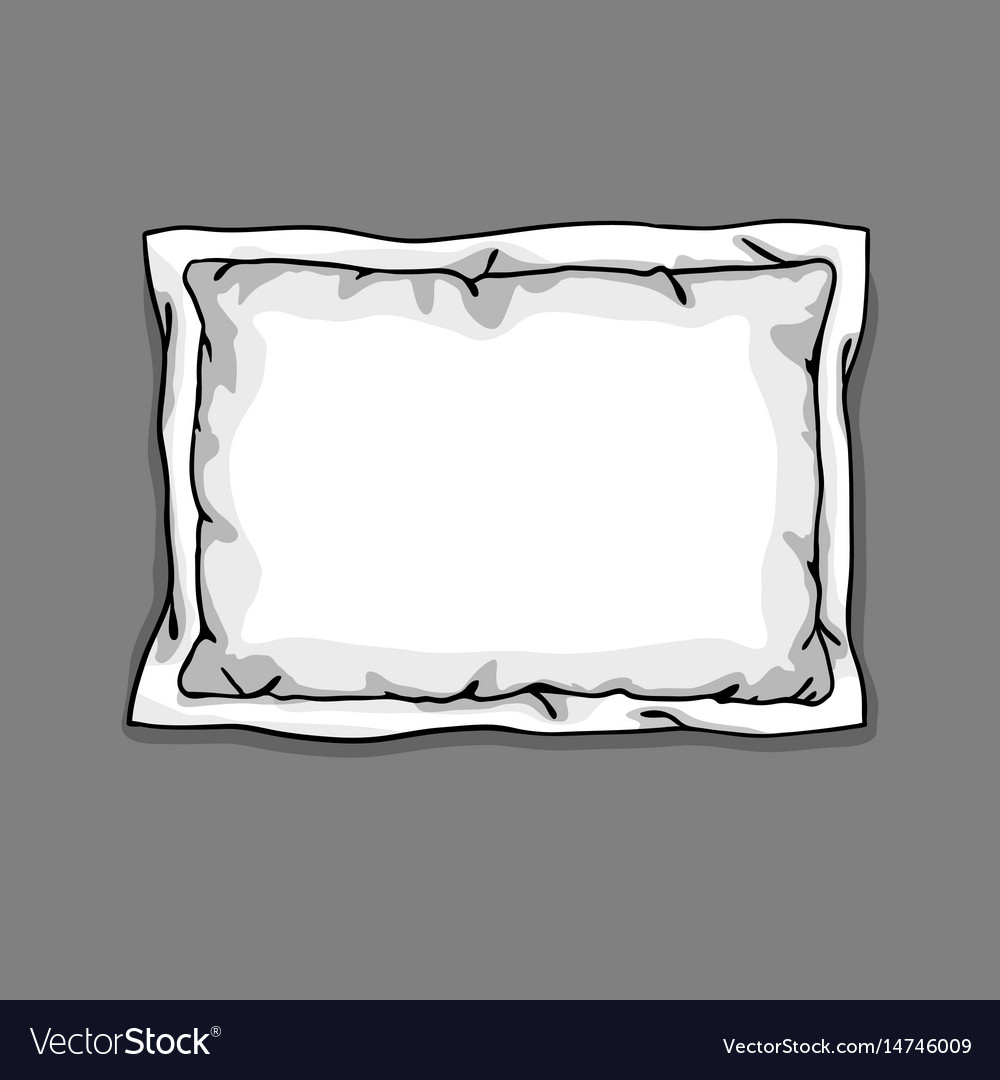 Bed pillow template isolated on gray background