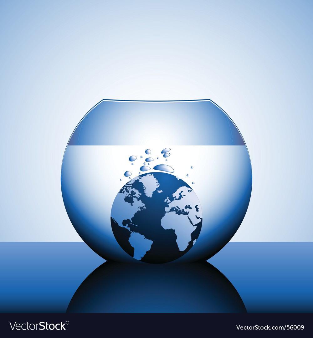 Blue Water Bowl with Bubbles