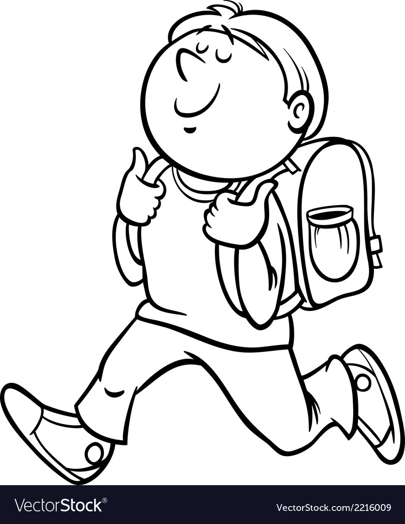 boy grade student coloring page royalty free vector image