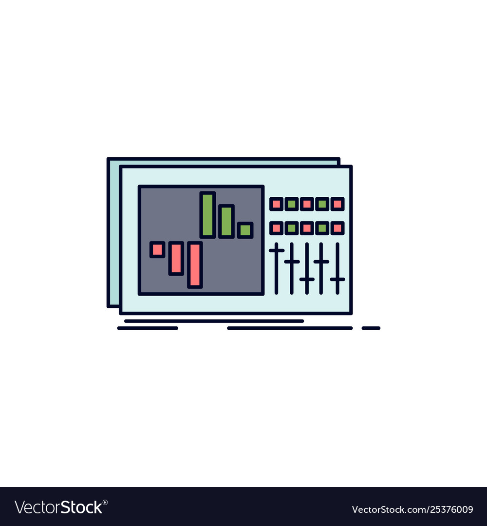 Control equalizer equalization sound studio flat vector image Control equalizer equalization sound studio flat