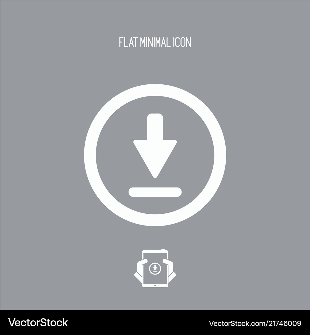 Download button - flat minimal icon Royalty Free Vector