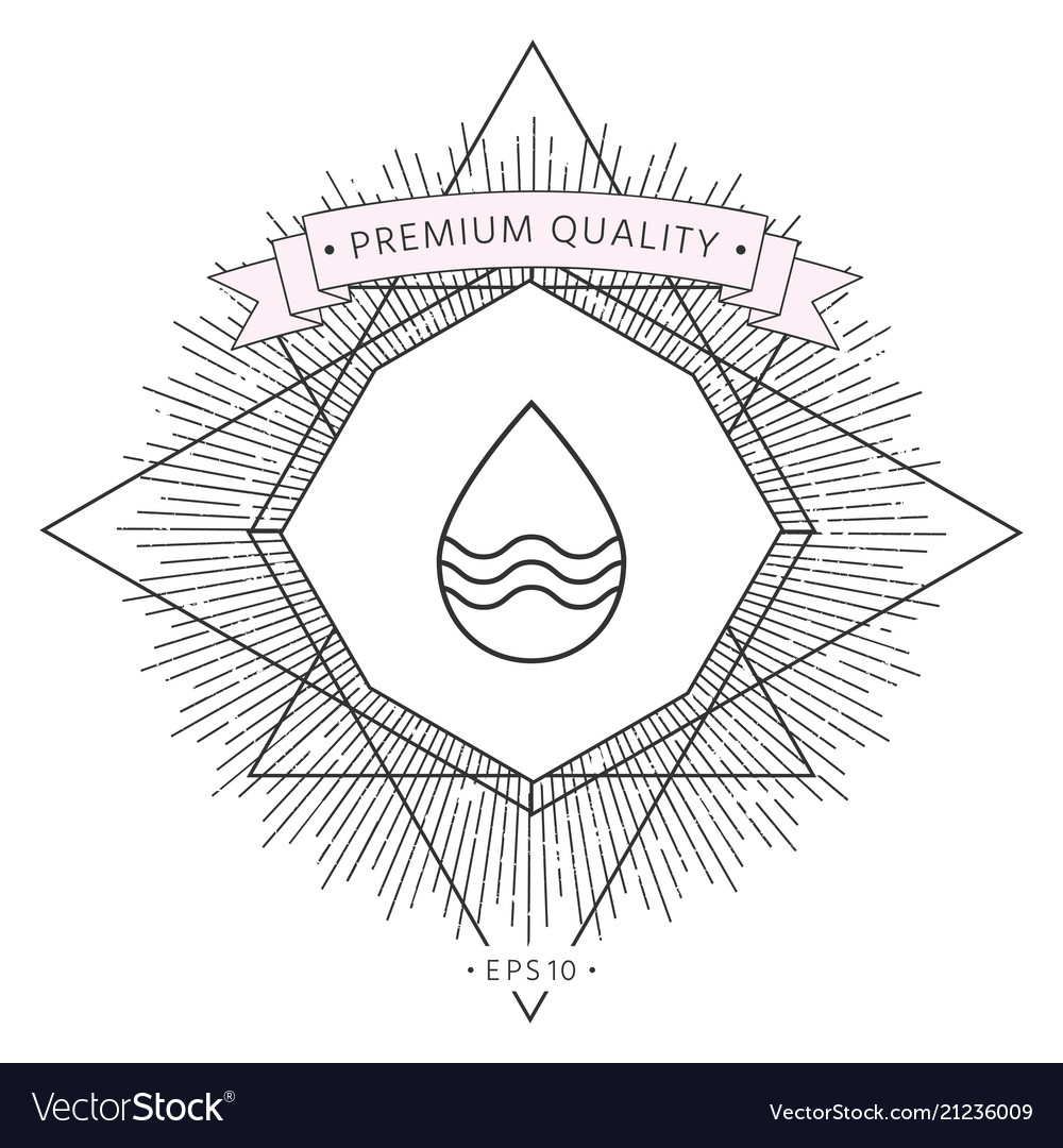 Drop line icon with waves