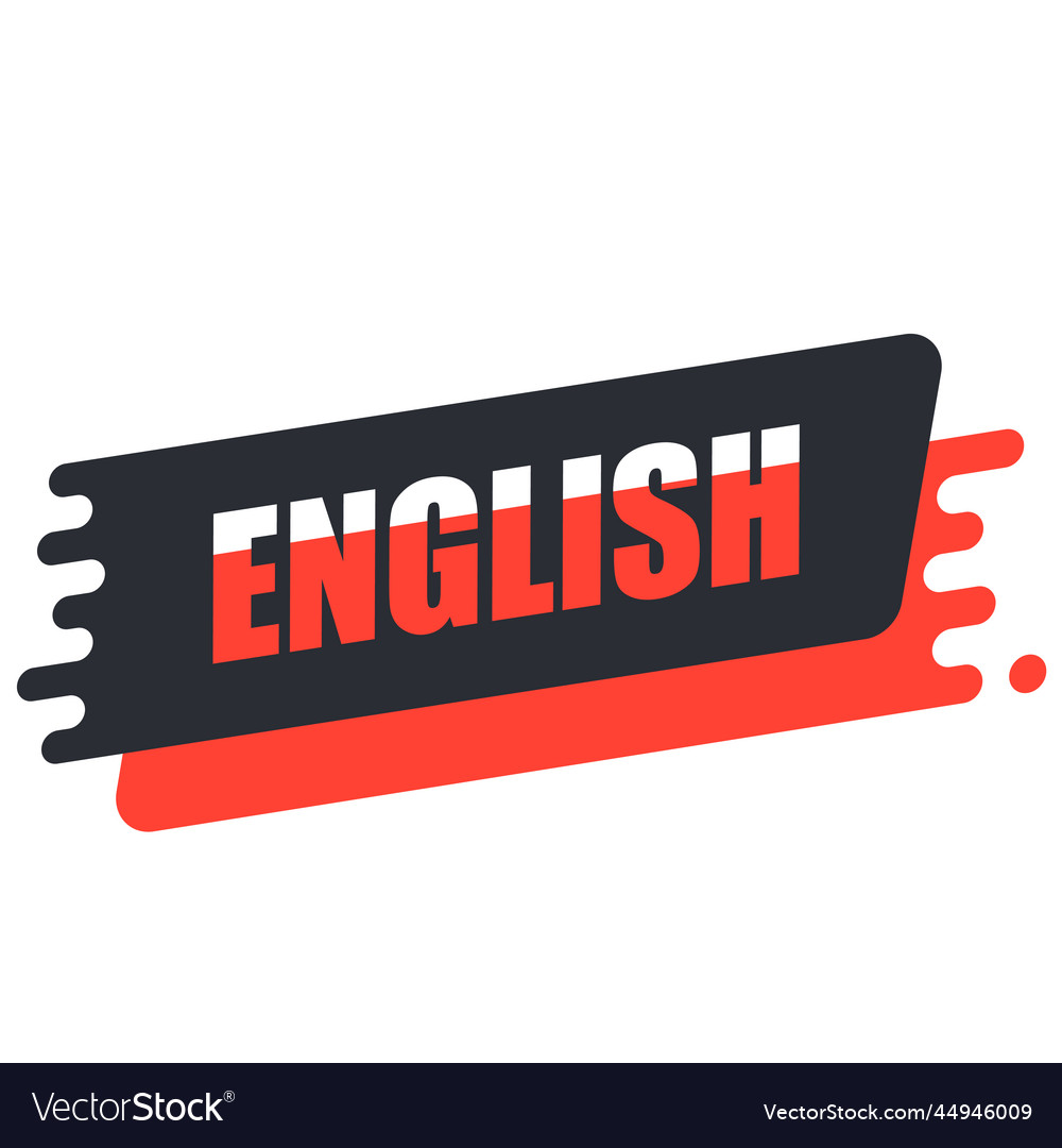 English title banner with language chose Vector Image