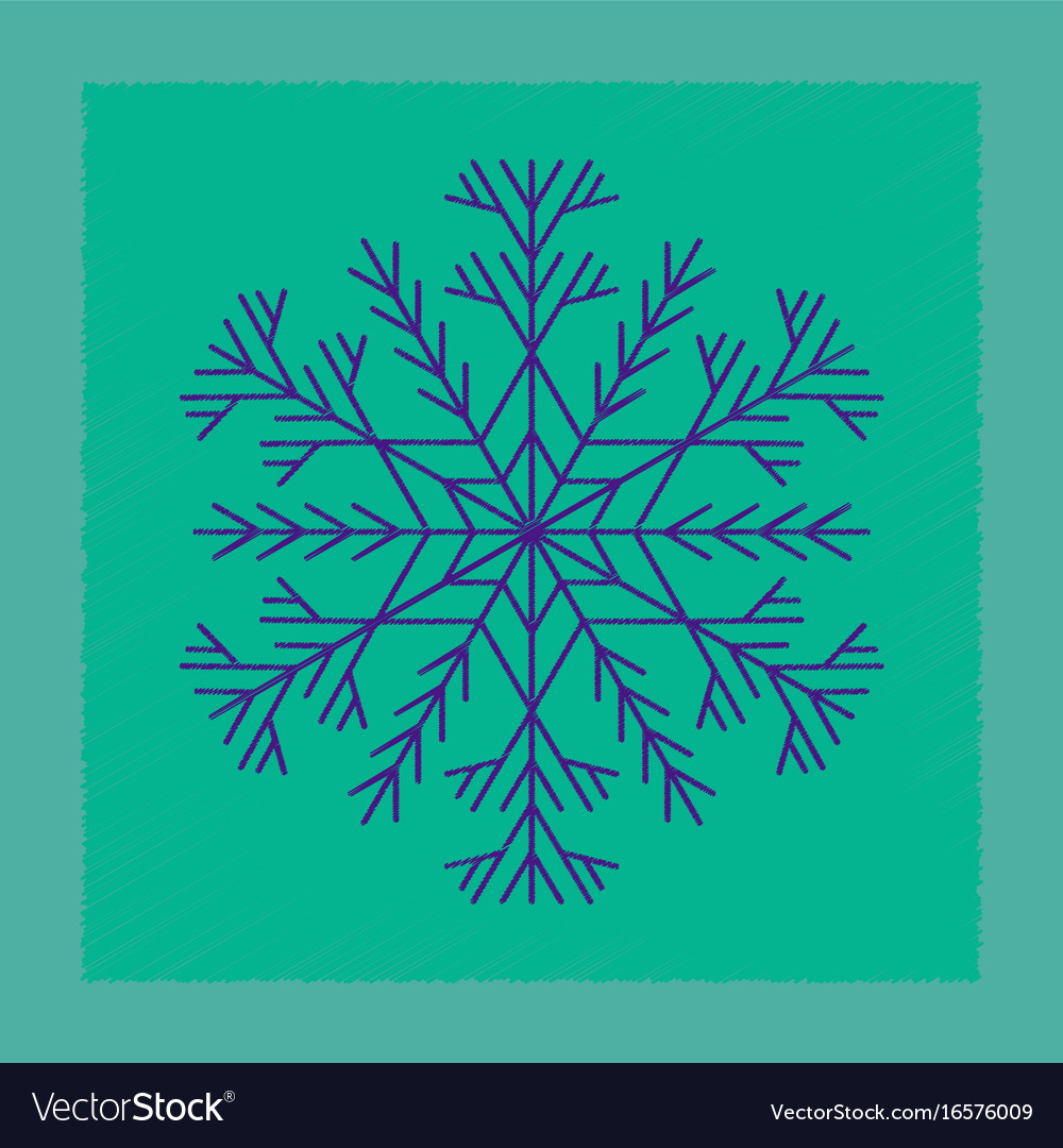 Flat shading style icon snowflake