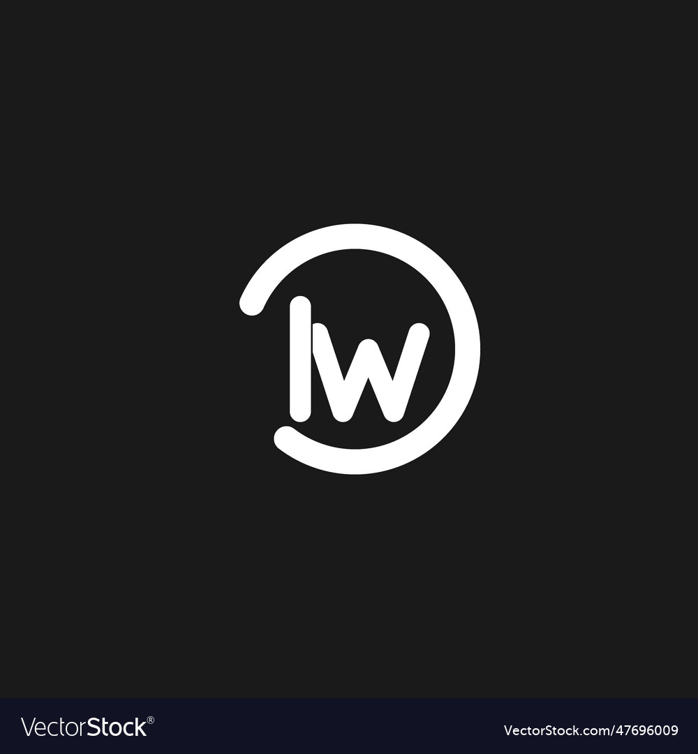 Initials lw logo monogram with simple circles