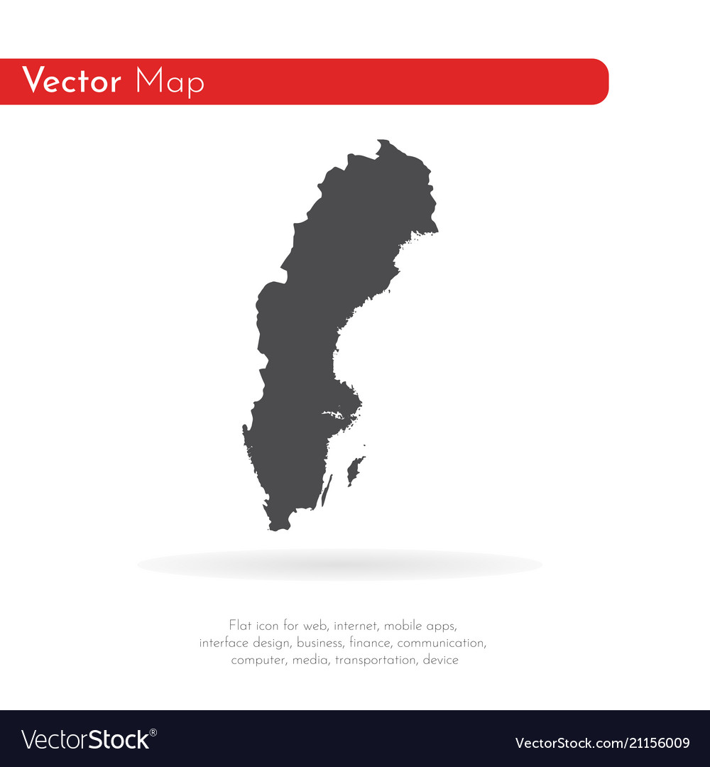 Map sweden isolated black