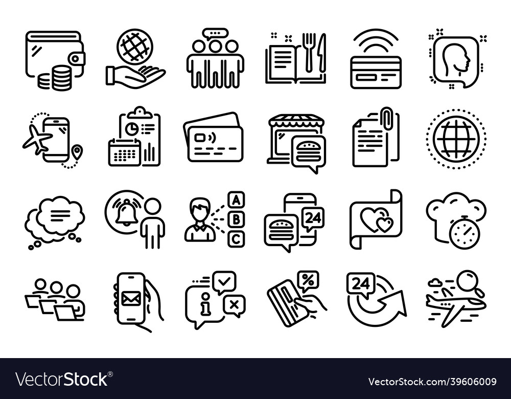 Set of credit card text message and user vector image Set of credit card text message and user