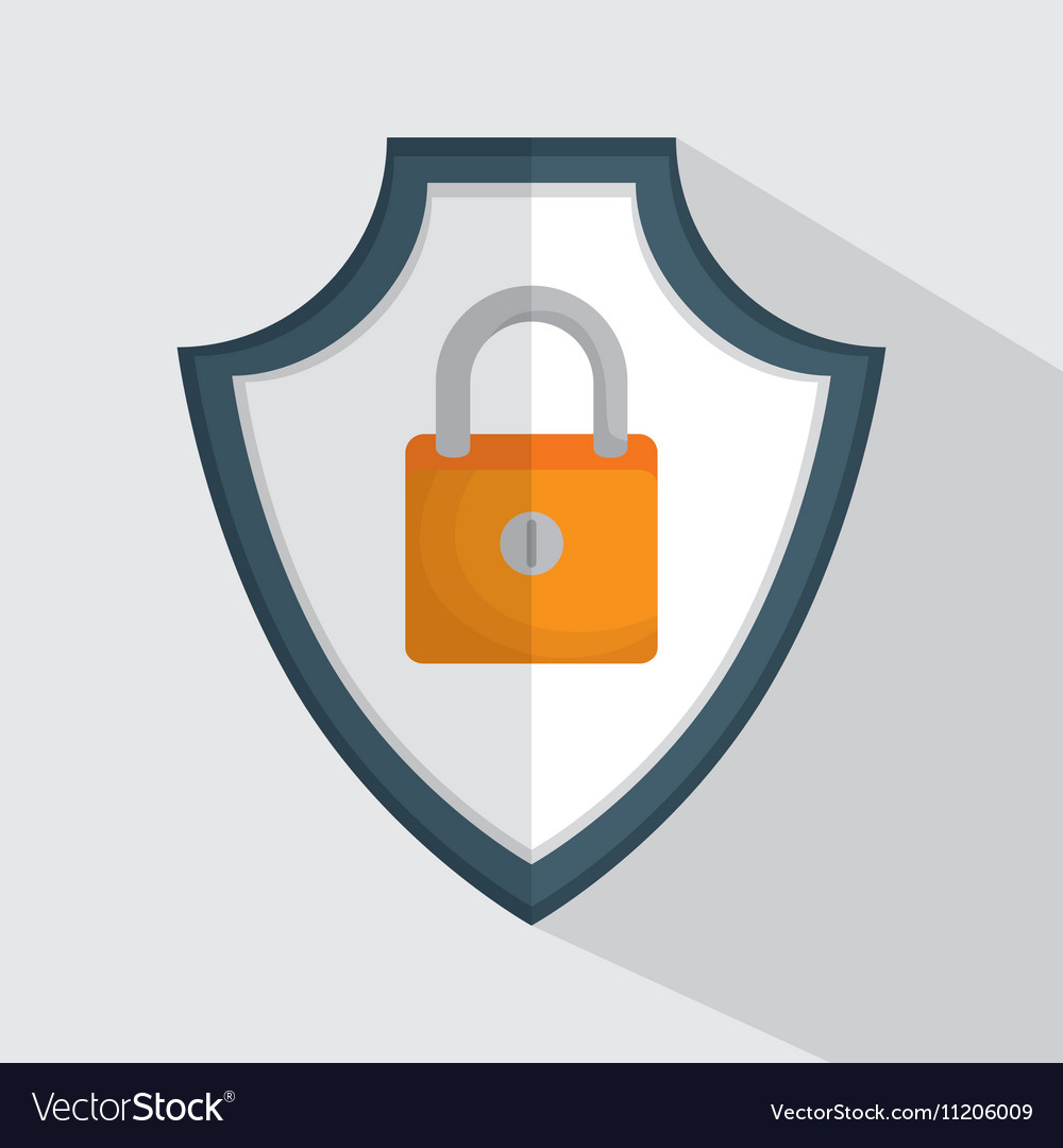Shield padlock secure data icon