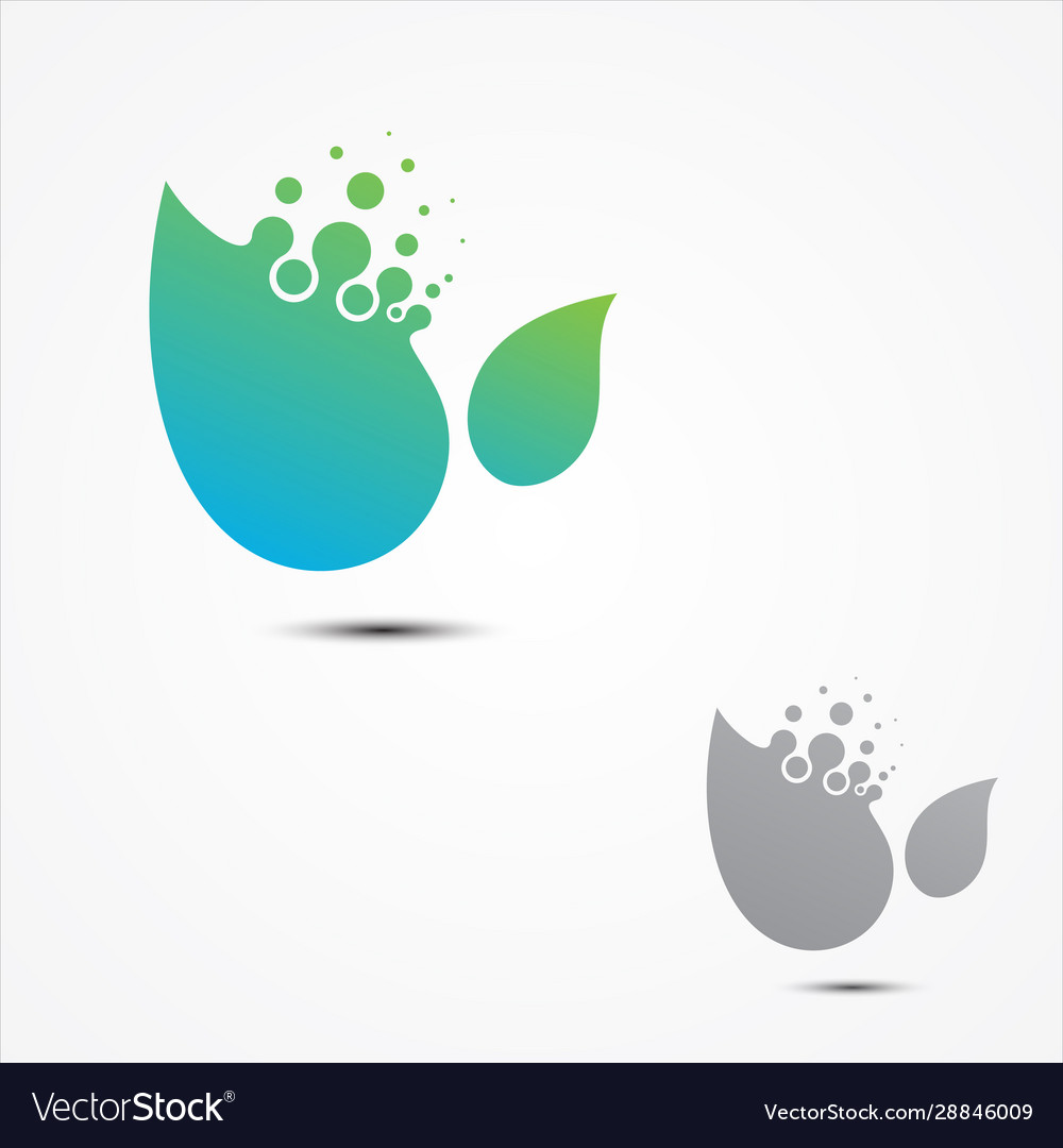 Simple leaf tech pixel design in flat style