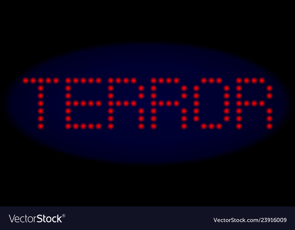 Terror led style text with glowing dots vector image Terror led style text with glowing dots