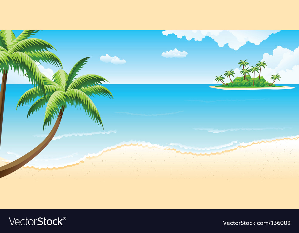 Tropical landscape Royalty Free Vector Image - VectorStock