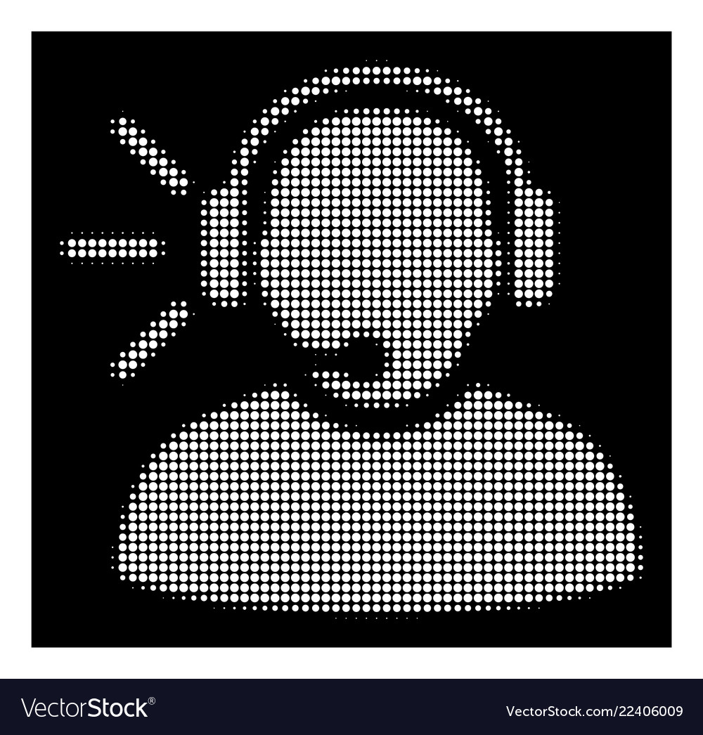 White halftone operator message icon Vector Image White halftone operator message icon