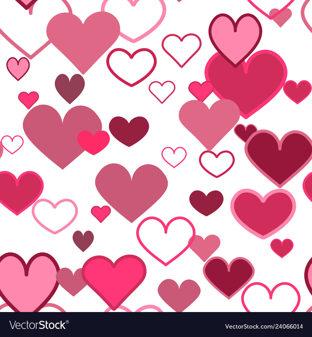 Abstract hearts seamless pattern Royalty Free Vector Image